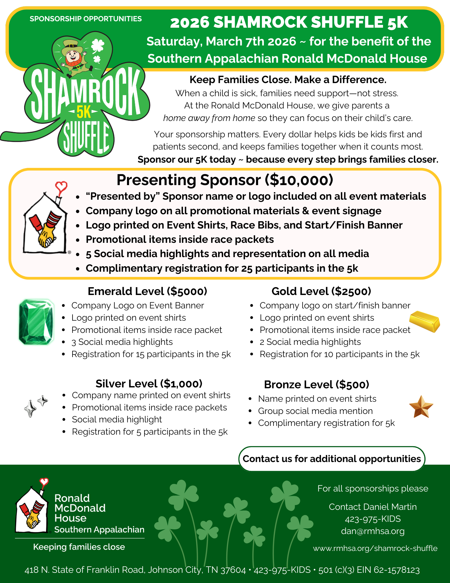 2026 Shamrock Shuffle Sponsorships